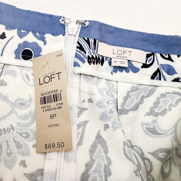 Ann Taylor Loft Printed Skirt Paisley Flower Pleated A-Line SZ8P - Picture 3 of 4